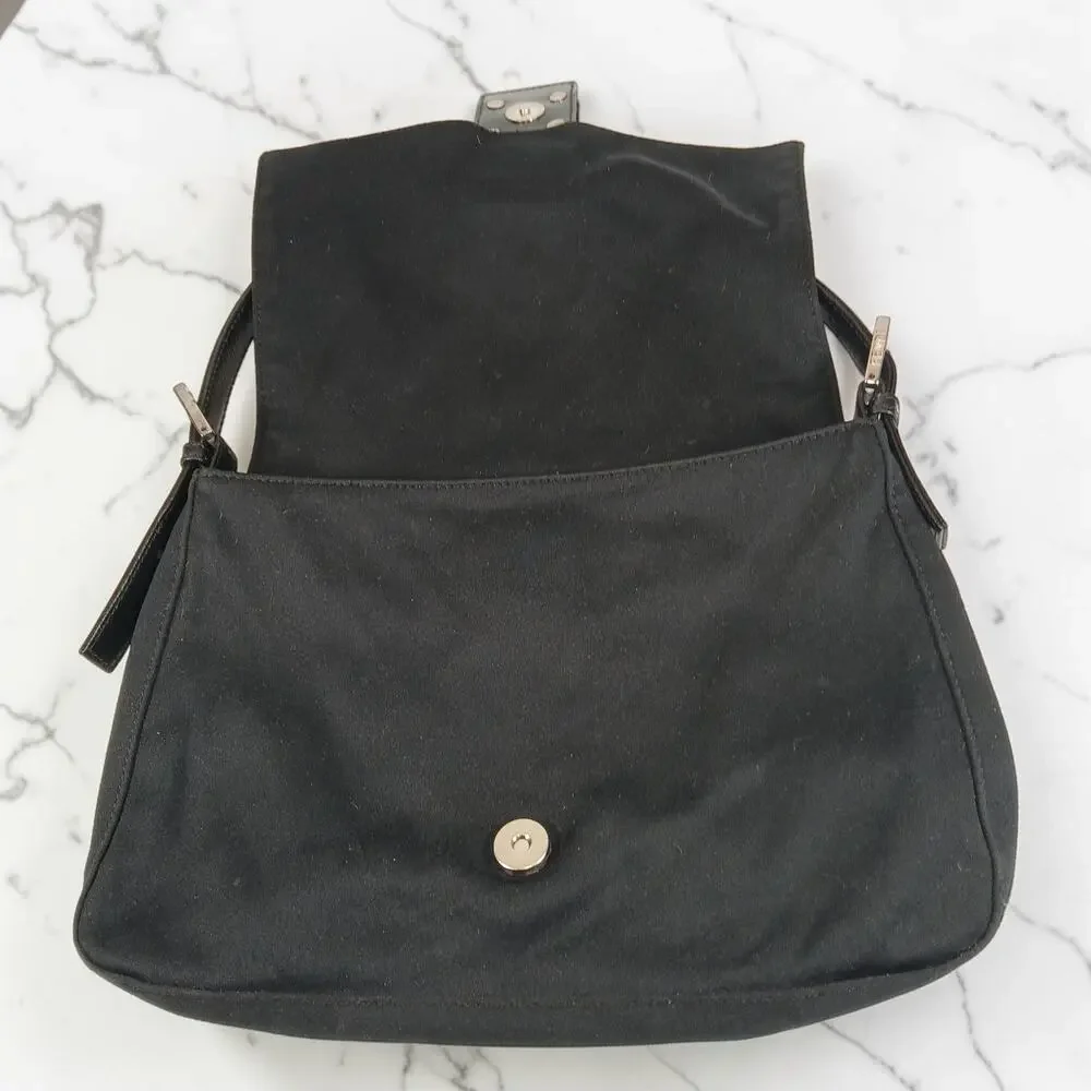 Authentic Fendi Mamma Black Neoprene Baguette Shoulder Bag COA Verified Seller - Picture 13 of 16